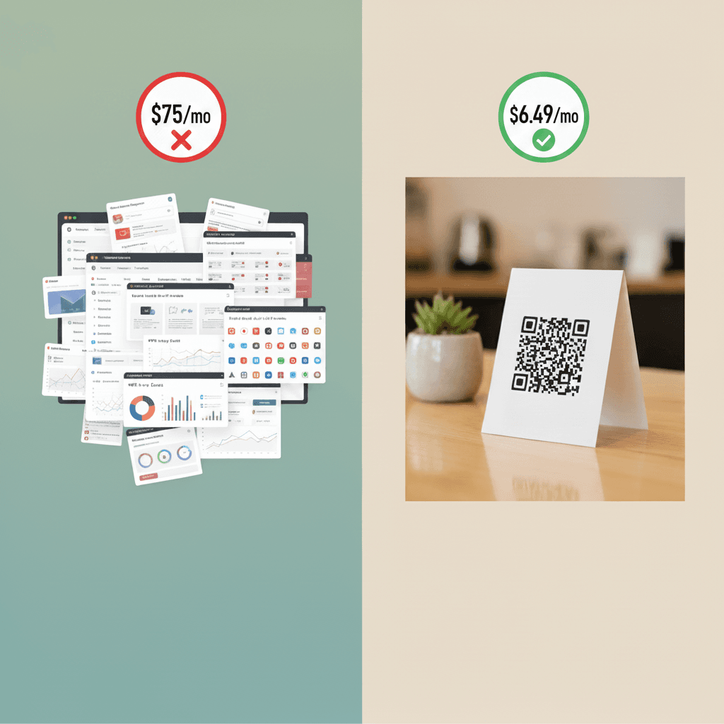 NiceJob Alternative: ReviewQR at $6.49/mo vs $75/mo
