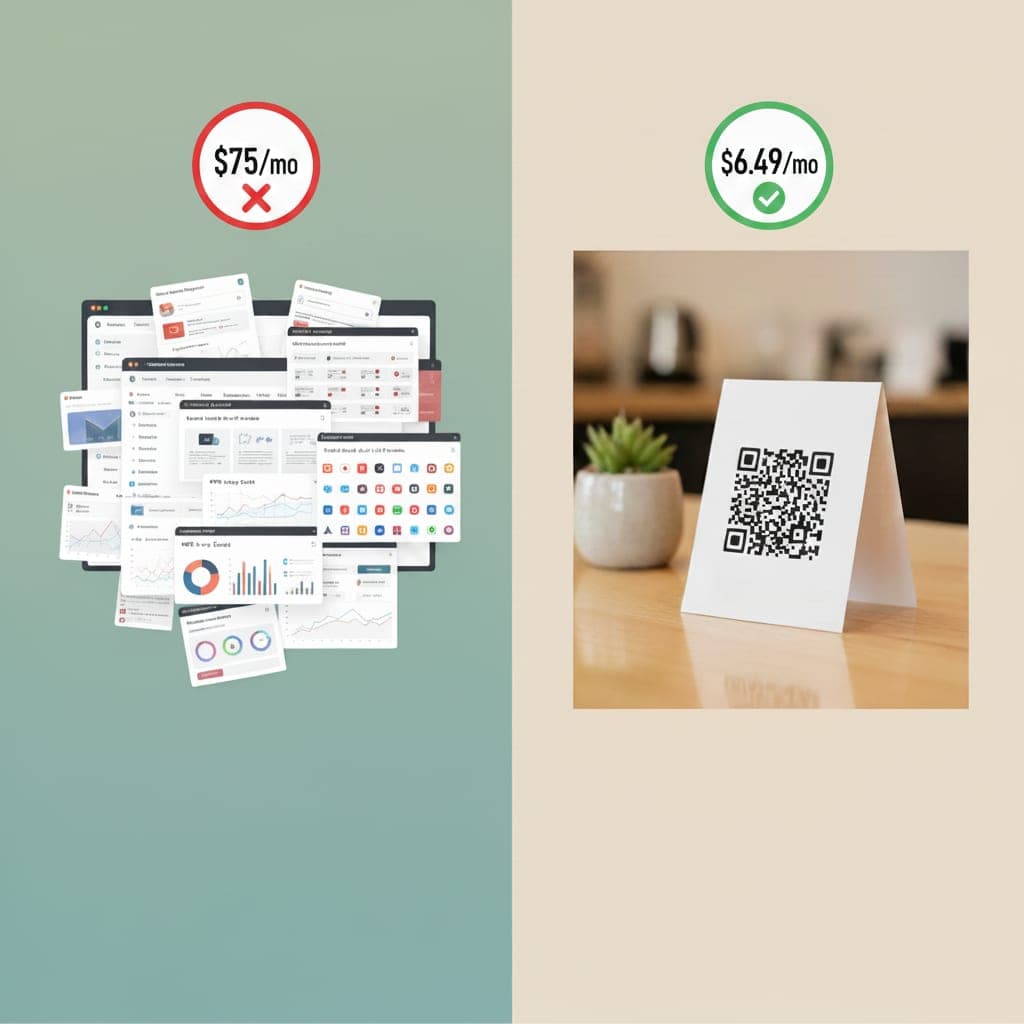 NiceJob Alternative: ReviewQR at $10/mo vs $75/mo