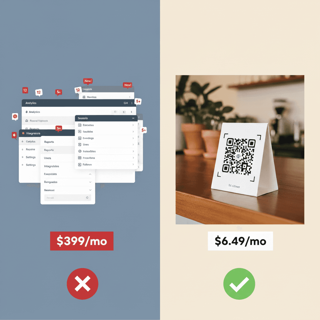 Podium Alternative: ReviewQR at $6.49/mo vs $399/mo